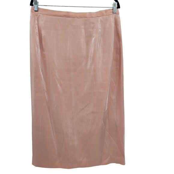 Vintage 80's Maxi Skirt Set Petites 16WP Pink Modest Beaded Button Up Shimmer - Picture 5 of 17